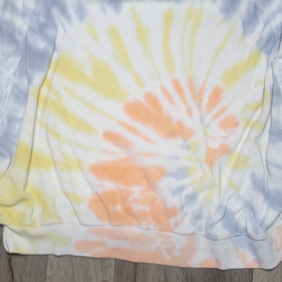 💚YOUNG FABULOUS AND BROKE TIE DYE CROPPED TERRY CLOTH SWEATSHIRT, SZ MEDIUM - Picture 8 of 10